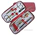 VAMA Beauty Polka Dot Luxury 8 Piece Ladies Manicure Pedicure Personal Nail Care Set Red