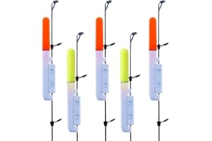 Soonbuy 5 varillas de brillo de pesca, impermeables, punta de caña de pescar, LED de pesca nocturna, alarma de mordedura de pesca nocturna, barra luminosa, batería incluida, tipo 425