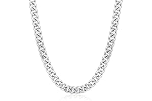 SEFORICO Mens Necklace - Cuban Chain Necklace for Men Silver Plated Jewellery Birthday Gifts for Men Sturdy Non-Tarnish - 10mm, 18" 20" 22" 24" Hip Hop Necklaces for Teen Boys (with gifts box)