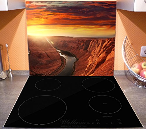 Wallario Herdabdeckplatte / Spitzschutz aus Glas, 1-teilig, 60x52cm, für Ceran- und Induktionsherde, Grand Canyon bei Sonnenuntergang - 3
