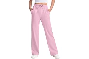 MEIHAOYIT Jogginghose Mädchen Baggy Hose Bequeme Trainingshosen Atmungsaktiv Outdoorhose Elastischem Bund Sweatpants Vintage Sweathose Einfarbig Schlaghose mit Kordelzug und Tasche 5-13 Jahe