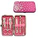 Tru Yoo Nail Care Kit Set Pedicure Manicure Cutter Cuticle Clipper Gift Pink Case 7PCS