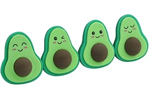 GELUODE Avocado Erasers, 3D Mini Fruit Erasers, 4Pcs Avocado Pencil Erasers Cute Erasers for Kids Boys Girls School Office Supply Stationery, Detachable and Assembleable Erasers