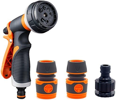 BNSPLY Garden Hose Nozzle Sprayer Gun - 8 Spraying Modes - Flow Control Setting Knob - Multifunctional High Pressure for Car Washing, Plant Watering, Room/Deck/Floor Cleaning and Showering Pets