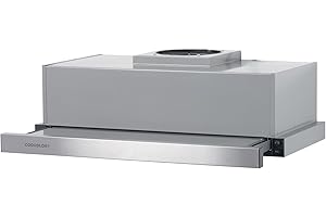 Cookology TEL600SS/A 60cm A Energy Rating Integrated Telescopic Cooker Hood Built-in Extractor Fan Vent Hood with LED Lights and 2 Speeds in Stainless Steel