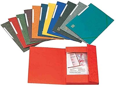 ELBA Lot de 50 Chemise 3 rabats à élastiques Carte Eurofolio 5/10eme 24 x 32 cm Assorties