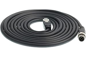 DRRI M12 4pin D-Code Male to RJ45 Ethernet Connector CAT6 Shielded Cable for Profinet & Ethernet/IP Networks