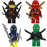 LEGO Ninjago 4er Figurenset Ultimate 19 - Lloyd Kai rot schwarz, Ghost mit 11 GALAXYARMS Waffen Schwerter - Ninjago