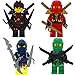 Produktbild LEGO Ninjago 4er Figurenset Ultimate 19 - Lloyd Kai rot schwarz, Ghost mit 11 GALAXYARMS Waffen Schwerter