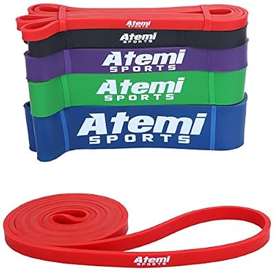 Atemi Sports Bandes Élastiques de Résistance | Pull Up Bandes - 5 Niveaux de Force | Bande d'Entraînement idéal pour Fitness, Gym, Yoga, Calisthenics et Crossfit | Vert (22-56kg) (#1 Rouge (7-15kg))