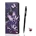Produktbild Huawei Honor 6X Hülle, Huawei Honor 6X Schutzhülle Leder Hülle, Alfort 3 in 1 Flip Wallet Fashion Design Dual Use Falten Premium PU Leder Tasche Case Cover Folio Mappen Kasten Abdeckung für Huawei Honor 6X 5.5" Smartphone Funktion Unterstützte Telefone mit Lila Schmetterling ( Lila ) + Netter Staub Stecker + Alfort Schwarz Stylus Pen