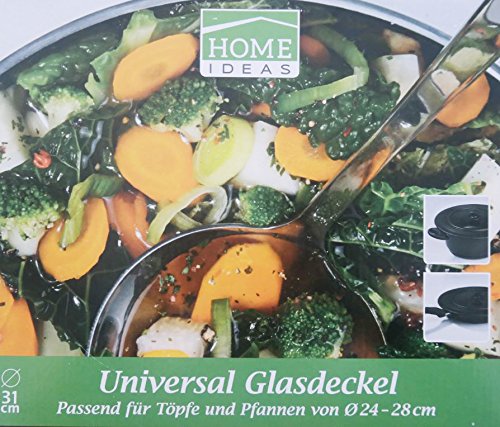 Universal Glasdeckel mit Silikonrand Universaldeckel passend für Töpfe und Pfannen 24, 26, 28 cm - 2