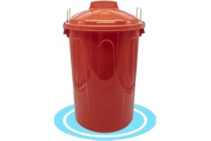 Dekohome Poubelle 100 l de capacité avec couvercle. Fabriquée en plastique résistant, idéale pour le stockage des ordures pour la maison, le bureau ou l'industrie - Rouge