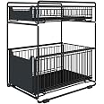 Organisateur Sous Évier à 2 Niveaux Glit - Tiroirs Coulissants - Acier - 37,4x26,5x44cm - Charge 30kg - Noir