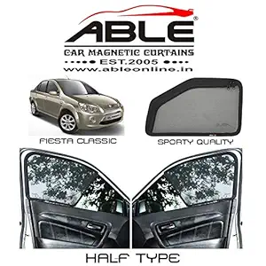 Able Sporty Half Car Magnetic Sun Shade Curtains for Ford Fiesta Classic Set of 4 (2017 to 2020 Model)