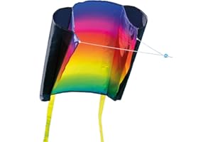 CIM Cerf-Volant monofil - Beach Kite Prism - pour Enfants à partir de 6 Ans - Dimensions : 70x47cm - INCL. Ligne de 80m - queues Colorées