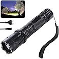WBD Portable Rechargeable Torch LED Flashlight for Emergency use, 2 in 1 Handheld Tactical Torch Light for Car, Camping, Outdoor,Indoor - Super Bright Flashlights Long Distance Beam Range