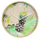  WANDUHR Balance 77-4660-P UHR 33 CM BAHNHOFSUHR KÜCHENUHR ANANAS GUTE LAUNE SOMMER