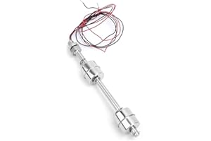 Uadme Sensor Nivel Agua Deposito, Interruptor de Flotador Vertical, Boya Interruptor de Nivel, para Acuario y Piscina, Tanque (150mm)