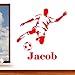 Personalised Footballer Boys Name Football Sport Wall Art Sticker - Childrens Art Vinyl Decal Transfer, Bedroom, Playroom, Lounge, Easy to Apply, Free Applicator, Easy Peel - Please Message Us With Your Required Name (Please Choose Your Size & Colour Using the Selection Boxes) - by Rubybloom Designs