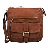 Vintage Umhängetasche Damen Leder klein braun vom jungen Markenhersteller STILORD | Robustes Rindsleder, modernes Vintage Design und eine handliche Größe machen die Freizeittasche zu einem idealen Alltagsbegleiter