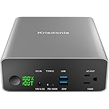Krisdonia Power Bank con Presa AC 220V/130W, Caricabatterie Portatile 40000mAh, Batteria Esterna USB-C 100W Ricarica Rapida p