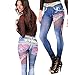 Produktbild Karneval Klamotten Kostüm Hip-Hop Damen Leggings Jeans Look Zubehör Hippie Karneval