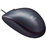 Logitech M90 Maus mit Kabel, 1000 DPI Sensor, USB-Anschluss, 3 Tasten, Für Links- und Rechtshänder, PC/Mac - Grau