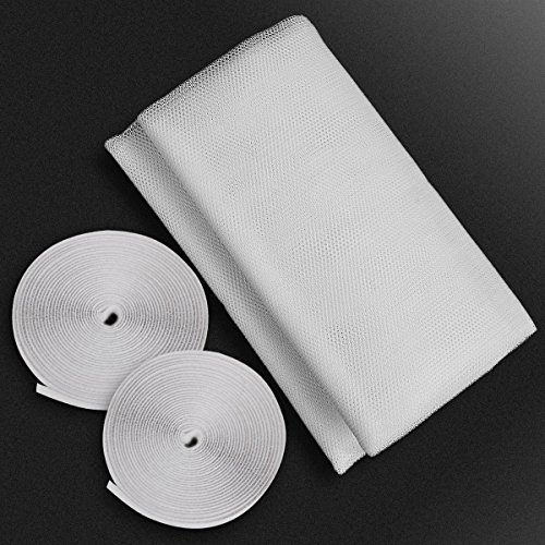 FISTE Fenster Insektenschutz Netz Mesh, 2 Stück 1,3 x 1,5 m Insekt Mosquito Tür Netz magnetisch Klett Tape weiß - 7