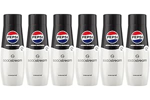 SodaStream Lot de 6 Concentrés Pepsi Zéro Sucres pour Machine à Eau Pétillante et Soda | Préparez jusqu'à 9 Litres de Pepsi en Quelques Secondes, Goût Original, 440ml