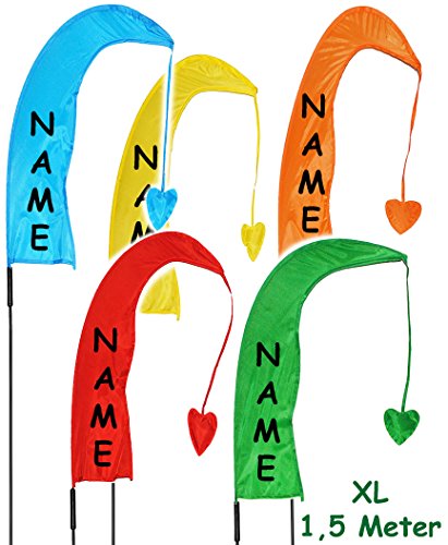 XL – 1,5 m – Windfahne / Balifahne – “ bunter Farbmix “ – mit Fahnenstange – UV-beständig & wetterfest – Windrichtungsanzeige – aus Nylon / Flagge Windrichtungsanzeiger – für Außen – Bali Gartenfahne – Gebetsfahne Umbul Umbulfahne – Dekofahne – Asiafahne – Strandartikel / Bali-Fahne – Gartenfahne – Windspiel – Wimpel – Flaggen – Baliflagge – Tempelfahnen - 3