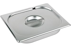 APS GN 1/3 lid with spoon recess, stainless steel, dimensions 175 x 325 mm/height 30 mm
