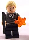 LEGO HARRY POTTER - Draco Malfoy Minifigur mit Zauberstab und trans- orangen Stern - HARRY POTTER
