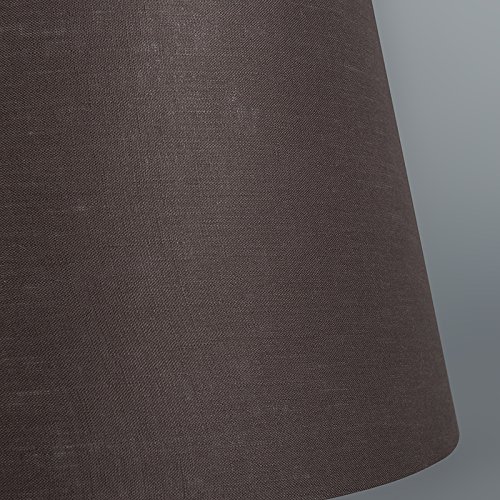 QAZQA Leinen Lampenschirm 32cm rund DS E27 leinen braun , Rund konisch Schirm Pendelleuchte, Schirm Stehleuchte, - 6