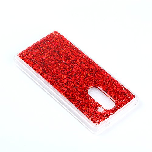 Huawei Honor 6X Hülle,Silikon Schutzhülle für Huawei Honor 6X,Huawei Honor 6X Bling Hülle,Ukayfe Luxus Schön Shiny Glänzend Glitzer Weiche TPU Abdeckung Crystal Silikon Tasche Schutzhülle Shinning Strass Rückseite Hülle Etui Cover für Huawei Honor 6X (Rot) - 4