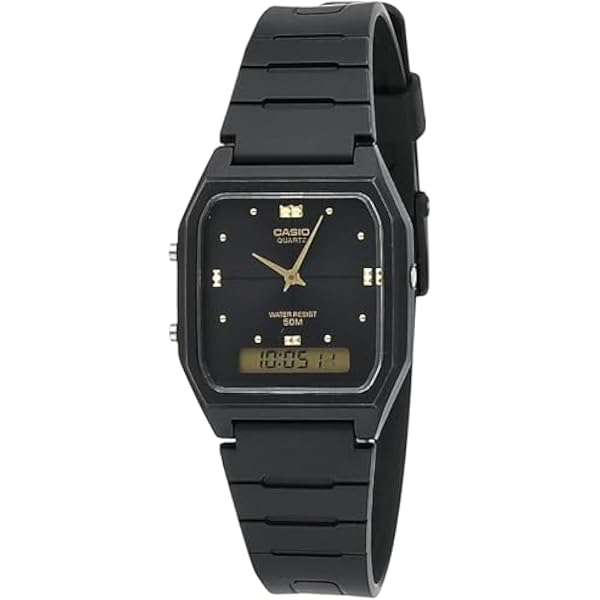 Casio Men's Core AW48HE-7AV Black Resin Quartz Watch with Silver