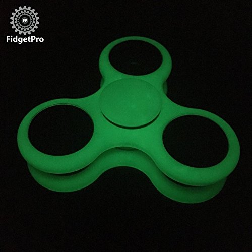 Glow-In-The-Dark Tri-Spinner Fidget Spinner - Green - 3 Minute Spinning Time Glow-In-The-Dark Tri-Spinner Fidget Spinner - Green - 3 Minute Spinning Time