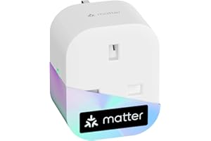 Meross Matter Smart Plug Mini with Energy Monitoring, Works with Apple HomeKit, Alexa, Google Home, SmartThings, WiFi Plug with Voice Remote Control, 13A, 1 Pack, White