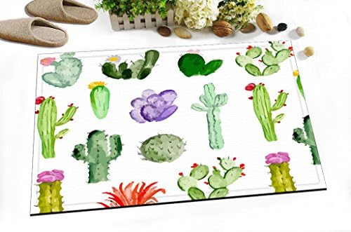 60cm Lx40cm W None- Slip Water Absorption Soft Bath Mat Desert Hero Flower Multi Shape Cactus Digital Design Print Carpet For Bathroom Decoration