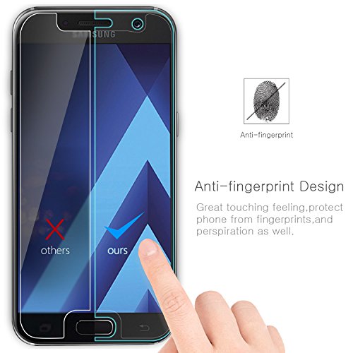  2-Unidades Protector de Pantalla de Vidrio Templado para Samsung Galaxy A5 2017 Screen Protector  Leathlux  2-Pack  Anti-golpes Cristal Vidrio Templado Premium Anti-huella 3D Touch Ultra Transparente Tempered Glass Para Galaxy A5 2017  Dureza de Grado 9H 