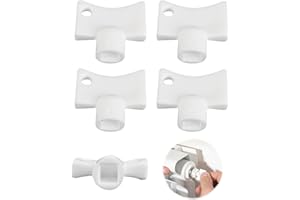 TEUENA 4Pcs Chiavi per Radiatore 5mm, Chiave Quadrata in Plastica, Chiavi Spurgo Radiatore Universale, Chiave di Sfiato del Radiatore per Tutti i Radiatori, Riduce il Rumore (Bianco)