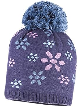 maximo Baby-Mädchen Mütze Blumen, mit Pompon, Mehrfarbig (Cosmos/Iris Orchid 3175), 49