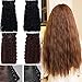 Corn Wave 1pcs 5Clips Clip in Hair Extension Extensions Half Full Head Hairpiece Women Girls Fasion Choice 22" Dark Black
