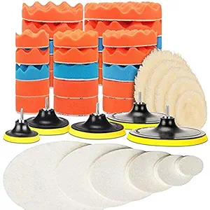 DIY Crafts Gross Polishing Buffing Pad Kit Car Polisher M10/14 Drill Adapter Car Polish Sponge Wheel Kit Car Wash Cleaning Tools Cleaning Kits 2inch - 7inch (2