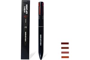 NEXOLLA Lápiz Labial 4 en 1, Labios 4 Colores en 1 Lápiz Delineador Labios, 4 in 1 Makeup Pen, Lápiz Delineador Labios a Prueba Agua, Lápiz Labios Larga Duración y Resistente al Agua