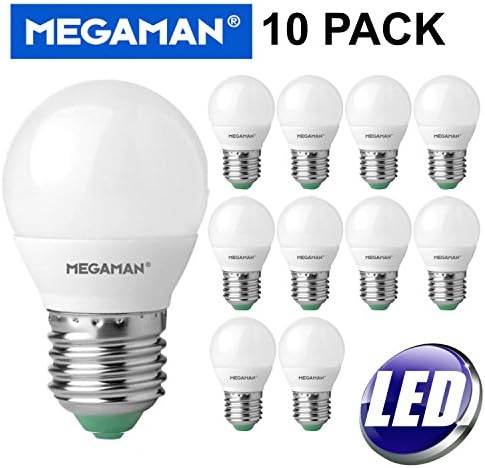 10 Pack MEGAMAN LED 3.5W Warm White ES E27 Golf Ball None DIMMABLE Mini Globe LAMP 2800K - 250 Lumen 15000 Hours Life - 10 Pack 143392 - Free AIR FRESHENER