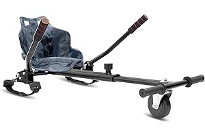 HoverSport HOVERKART - Go Kart Adjustable Hoverkart Seat For Electric Self Balancing Scooters - Fits All Hover Board Sizes - 6.5", 8" and 10" (Black Vortex)