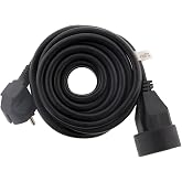 Zenitech - Extension 16A 2P+T HO5VV-F 3G1.5mm&sup2; Black 3 m | 3G1.5mm&sup2;, indoor use, 3680W max. Low 230V, NF Certified, Black, Gr
