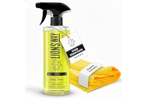 LionsWay: Limpia Llantas Coche y Moto. 3-en1 Profesional: Limpia, Desengrasa y Abrillanta. Potente Limpiador Neutro sin Ácido para Llantas de Aluminio, Acero y Cromadas. (500ml + Bayeta Premium).