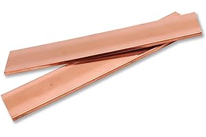 KUBOWAI Lot de 2 plaques métalliques en cuivre - T2 - Violet - Cuivre - 99,95 % - Tôle de cuivre pur - Matériaux pour l'industrie de transformation des métaux (150 x 30 x 3 mm)